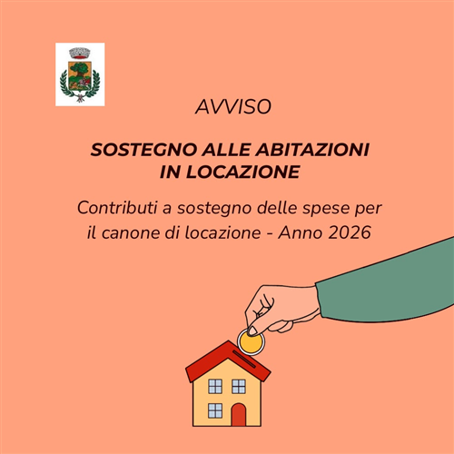 Contributi per il sostegno all'accesso alle abitazioni in locazione ( legge 9 dicembre 1998, n. 431, art. 11) - ANNUALITA 2026.