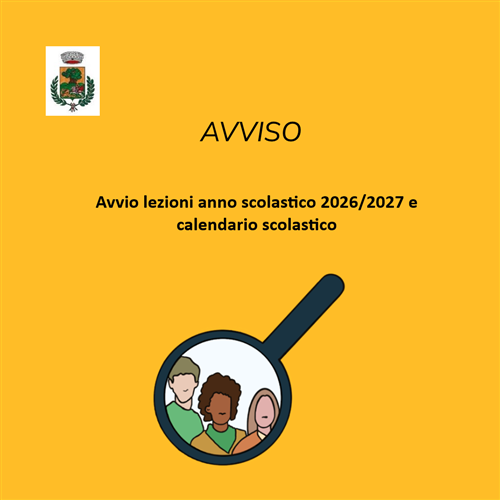 Avvio lezioni anno scolastico 2026/2027 e calendario scolastico