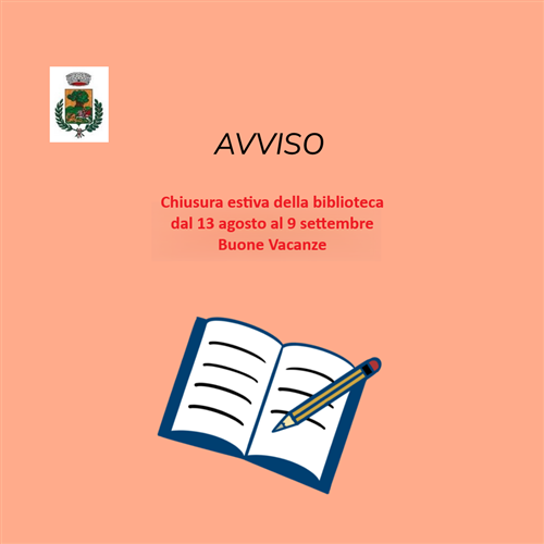 Avviso chiusura estiva biblioteca