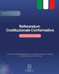 Esercizio del diritto di voto da parte degli elettori temporaneamente all'estero in occasione delle consultazioni referendarie previste per il 22 e il 23 marzo 2026